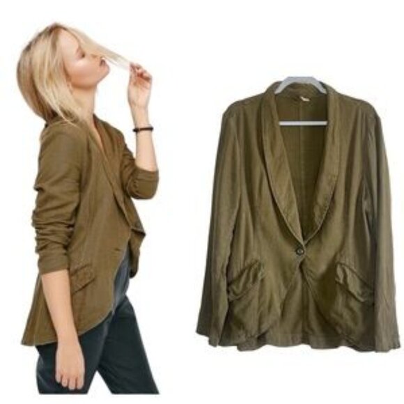 FREE PEOPLE Spring Summer Linen Jacket Size XS - Picture 3 of 6
